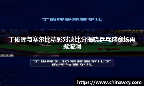 丁俊晖与塞尔比精彩对决比分揭晓乒乓球赛场再掀波澜